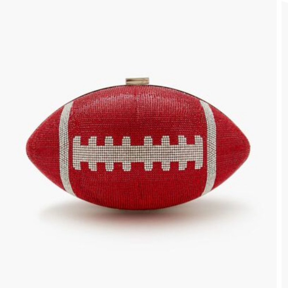 Rhinestone Football Clutch Bag